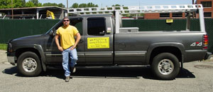 David A. Morehouse and his company truck.